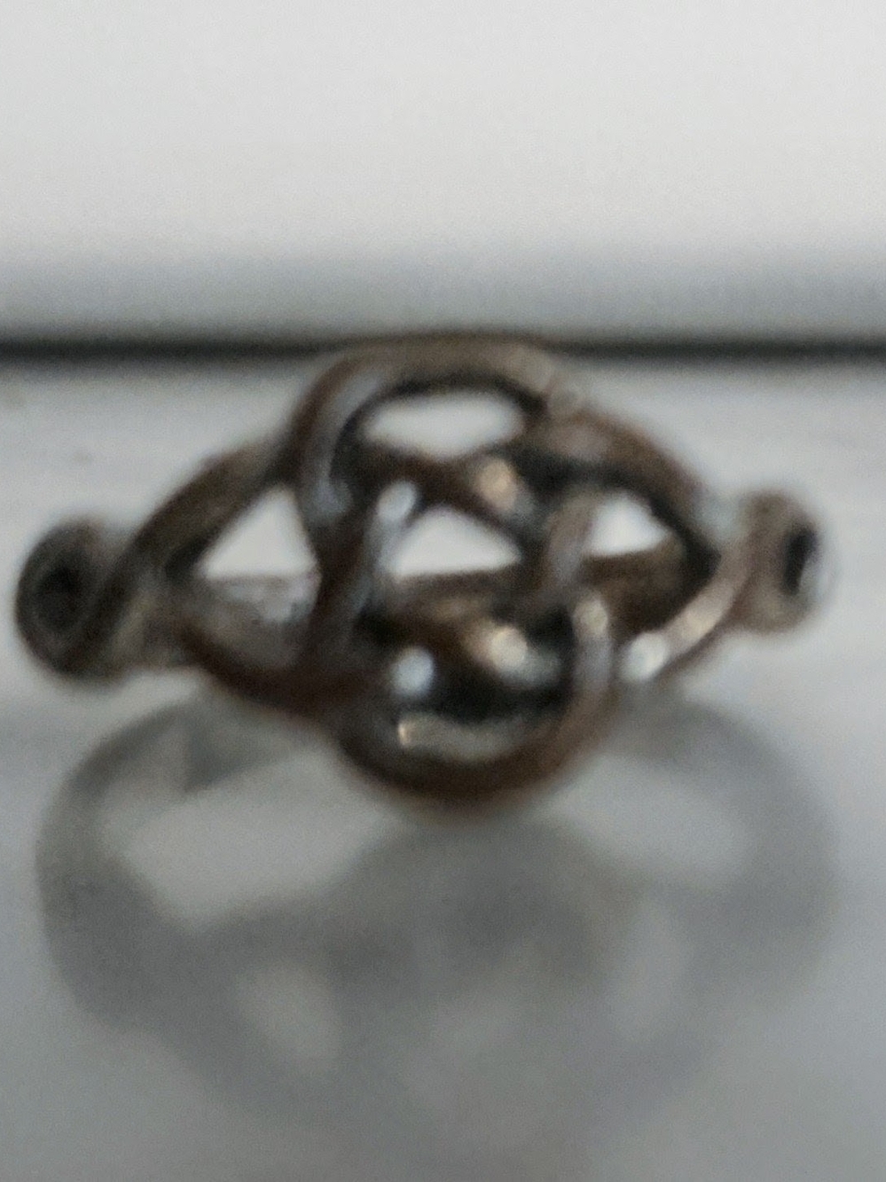 Delicate Vintage Silver-Tone Celtic Knot Ring - Women Jewelry